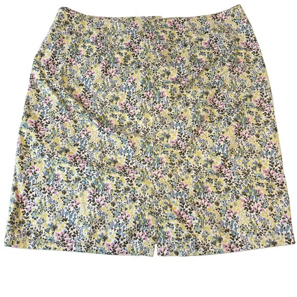 J. Jill Floral Chino Skirt Size 8 Cottage Pencil Skirts Floral Romantic - Picture 2 of 8